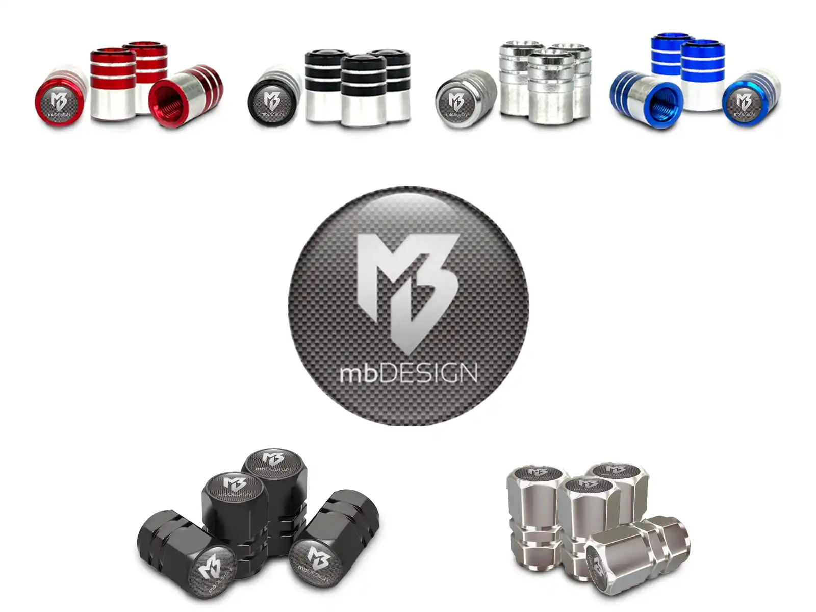 mbDESIGN Bouchons Valve Pour Voiture Style Métallique